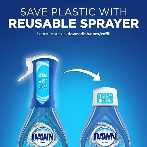 Dawn Powerwash Spray, Dish Soap, Dishwashing Liquid, Fresh, 1 Starter Kit + 3 Refills, 4x16 Fl Oz