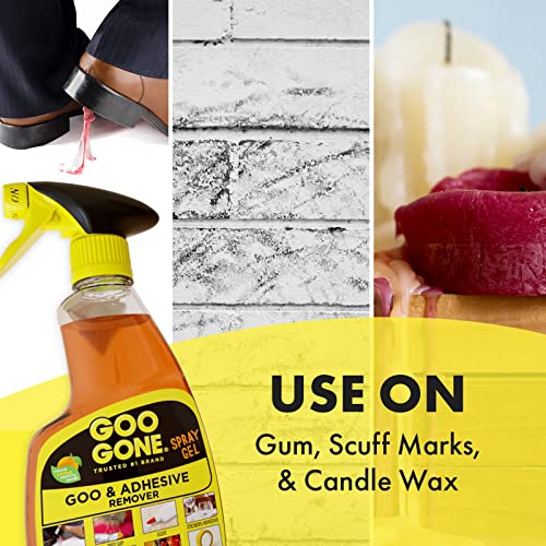 Goo Gone Adhesive Remover Spray Gel, Removes Chewing Gum, Grease, Tar, Stickers, Labels, Tape Residue, Oil, Blood, Lipstick, Mascara, 2 Pack & Sticker Lifter