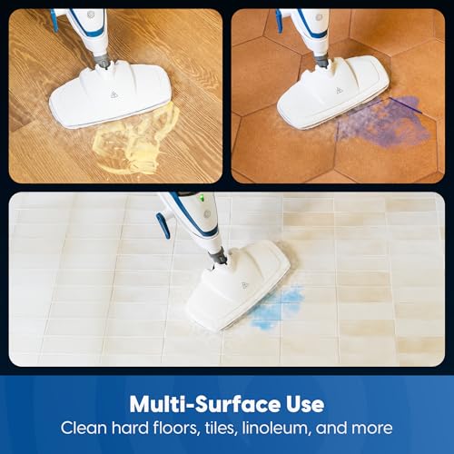 Vacmaster SMF1501 2-in-1 Steam Mop for Floor Cleaning with Detachable Handheld Steamer, Quick-Heating & Lightweight for Hard Floors, Carpets, Tiles and Upholstery