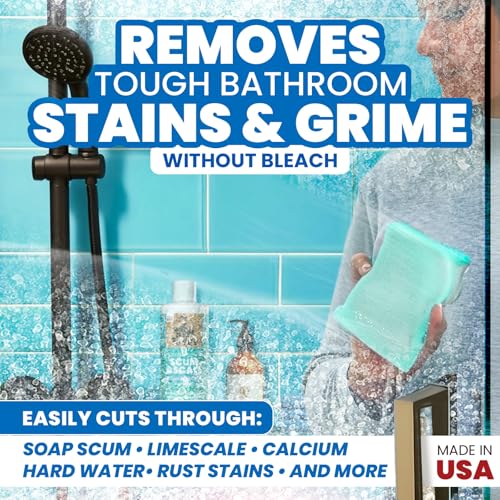 Uncle Todd's 16 oz Heavy Duty Hard Water Stain Remover & Soap Scum Remover for Shower - All Purpose Bathroom Cleaner Works on Glass Doors, Tiles, Bathtub, Toilet & Sink - Bleach-Free Mint Paste