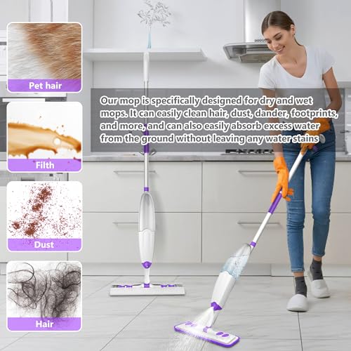 TINA&TONY Spray Mop for Floor Cleaning: Wet Dry Mop with Microfiber Washable Reusable Pads for Household Kitchen Hardwood Vinyl Floors