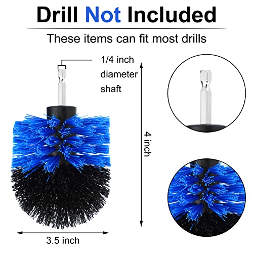 Drill Brush Nylon Drill Brush Attachment Electric Power Scrubber Scrub Brush Multi Purpose Cleaning Supplies for Drill Bathroom Surfaces Tub Grout Shower Kitchen Tile Auto Car (Multicolor, 6 Pcs)