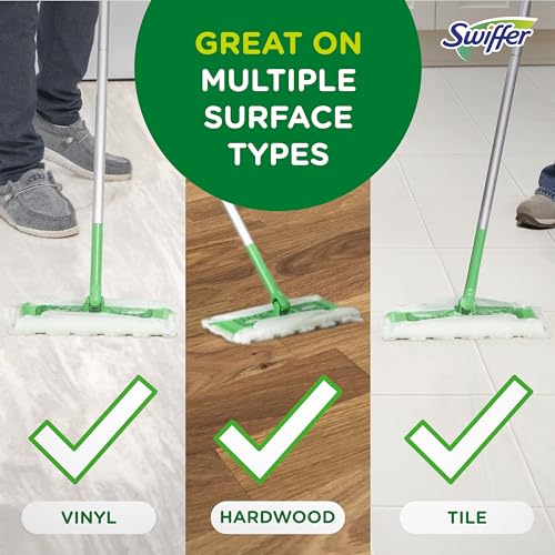 Swiffer Sweep + Mop, Dry Pads Refill, Floor Cleaner for Dirt, Dust, Hair, Cleaning Cloths for Mopping Home, Bathroom, Kitchen, Dust Mop, Floor Duster, Unscented, 52ct