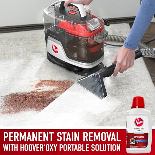 Hoover CleanSlate Plus Portable Carpet + Upholstery Spot Cleaner Machine, Powerful Suction with Versatile Tools, Pet Stain Remover, Car and Auto Detailer, Pair with Hoover Carpet Cleaner Solution