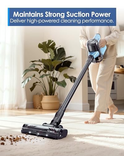Tineco Pure ONE S20 Cordless Vacuum Cleaner,Clogless Brush Design,Up to 55 Minutes of Runtime,6-Stage Filtration System,LED Brush Headlights, Stick Vacuum Cleaner for Pet Hair, Carpet & Hard Floor