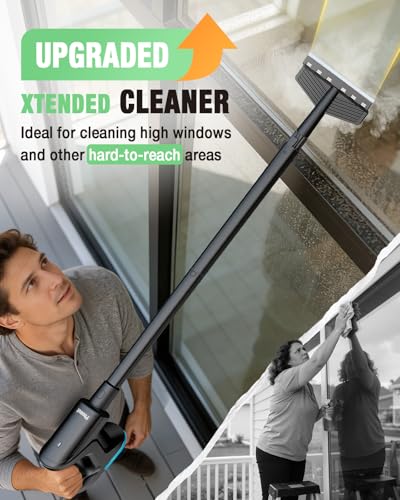 Heavy Duty Steam Mop for Floor Cleaning, 14-in-1 Lightweight Detachable Handheld Steam Cleaner with Multi-Purpose&Powerful, No-Chemical Floor Steamer for Home|Hardwood|Grout|BBQ|Window (Black)