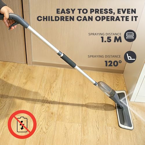 Spray Mop for Floor Cleaning with 360° Rotation - Multi-Surface Floor Cleaner for Wet/Dry Mopping Lightweight Handle for Kitchen Bathroom Hardwood&Tile Floors