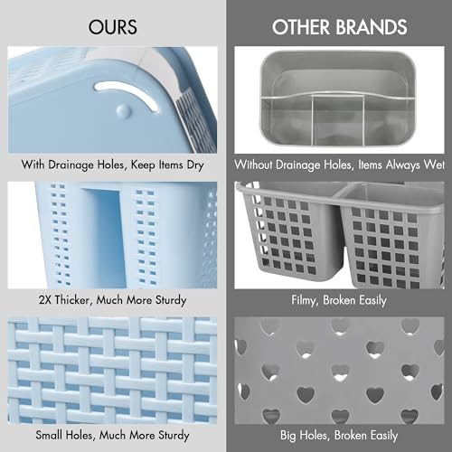 Tiawudi Portable Shower Caddy, Caddy Organizer with Handle, Plastic Shower Basket Hold Soap, Shampoo, Hair Supplies and Beauty Products, Cleaning Supplies Organizer for Home, Dorm, Shelf and Cabinet