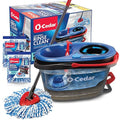 O-Cedar RinseClean Spin Mop & Bucket System + 2 Extra Mop Heads | Clean with Water | Removes 99% of Bacteria