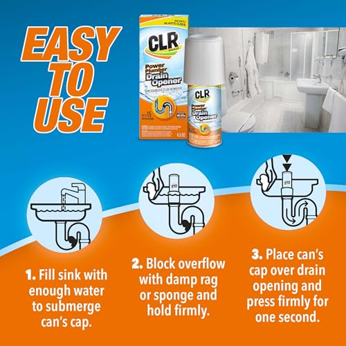 CLR Clog-Free Drain, Pressurized Drain Opener, 4.5 Ounce Aerosol Can