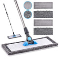 MANGOTIME Microfiber Dust Mop for Hardwood Floors - Dry Floor Cleaning for Wood, Tile, Vinyl, Laminate - Wet Flat Mop With 4 Washable Reusable Pads and Aluminum Head