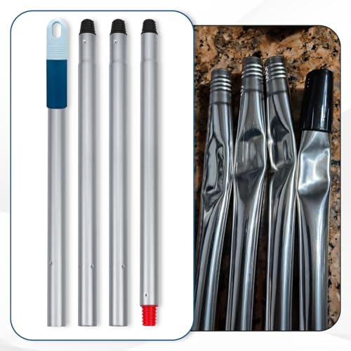Stiff Bristle Deck Brushes for Scrubbing Heavy Duty with Rubber Scrape Squeegee, 55” Long Handle Scrub Brush for Bathroom Shower Carpet Outdoor Floor Cleaning (Head Size: 10.8”)