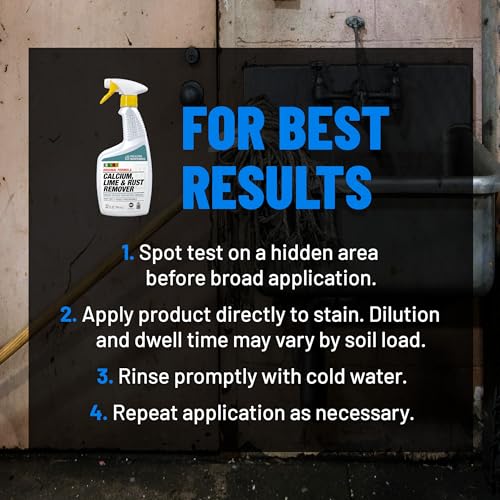 CLR PRO Calcium, Lime & Rust Remover, Quickly Removes Calcium, Lime, Hard Water Deposits and Surface Rust Stains