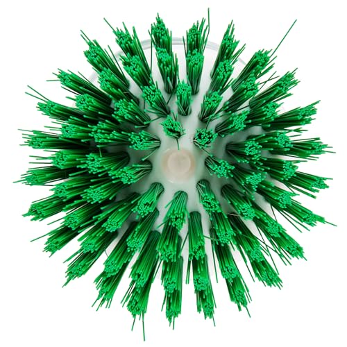 Libman Palm Brush with Soap Dispenser – Dish Brush for Pots, Pans & Kitchen Sink Cleaning – Ergonomic Grip, Non-Leaking Button, Durable Angled Bristles – Recycled PET Fibers – 4” x 3.25”