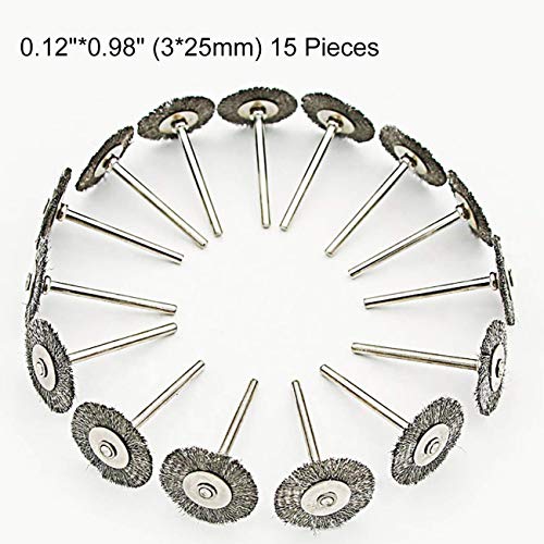 45PC Wire Brush Set for Drill, Stainless Steel Wheel Brushes Rotary Tool Accessories, Ideal for Rust Removal, Grinding, Sanding, Polishing, Fits Dremel & Most 1/8" Collet Tools