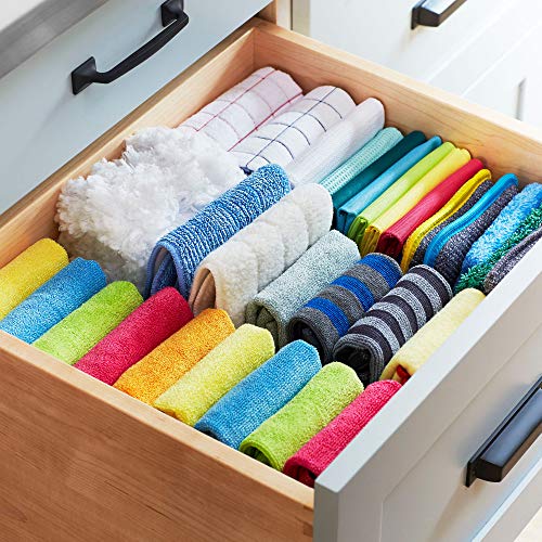 E-Cloth General Purpose Microfiber Cleaning Cloth Kit - Microfiber Cloth for Glasses, Windows, Mirrors, Cars, Cameras, & More, Household Cleaning Supplies, Cleans with Water - Alaskan Blue, 4 Pack