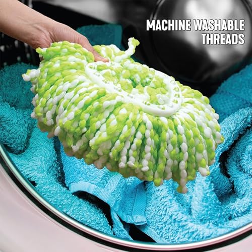 Pine-Sol Spin Mop and Bucket Set - Microfiber Mop Head with Extendable Handle and Easy Wring Bucket - Multi Surface Floor Cleaning System for Wet Mopping