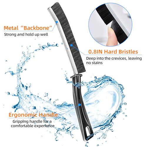 BSFRNF 3Pcs Hard-bristled Crevice Cleaning Brush, Multifunctional Thin Gap Scrub Brush, Bathroom Cleaner Tools for Household Use, Kitchen, Window, Toilet, Grout, Faucets, Car