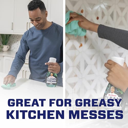 Mr. Clean Clean Freak Multi Surface Cleaning Spray, Deep Cleaning Mist Starter Kit and Refill Bundle, Unstopables Fresh Scent, 64 fl oz