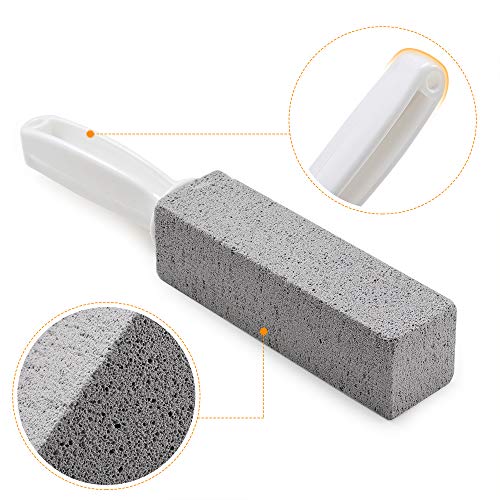 Kadden 2 Pack Pumice Stone Toilet Bowl Cleaner with Handle, Hard Water Ring Remover & Stain Scrubber for Bathroom, Pool, Sink and Tub, Ergonomic Heavy Duty Cleaning Tool