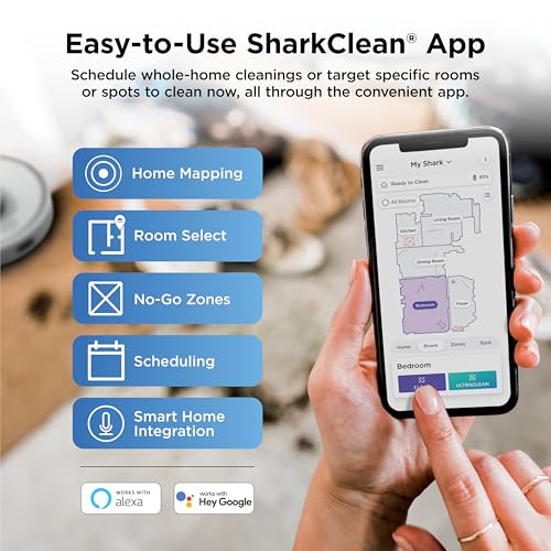 Shark Matrix Clean | Robot Vacuum Cleaner with Powerful Suction for Pet Hair, Rugs, Carpets & Hard Floors | Self-Empty Base | 60-Day Capacity | Voice Control | LiDAR Navigation | Cool Grey | AV2511AE