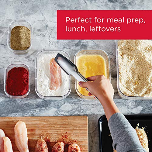 Rubbermaid Brilliance BPA-Free Food Storage Containers Multi Pack, 1.3 Cup Plastic Containers with Lids, 5 Pack, Leak Proof, Microwave & Dishwasher Safe