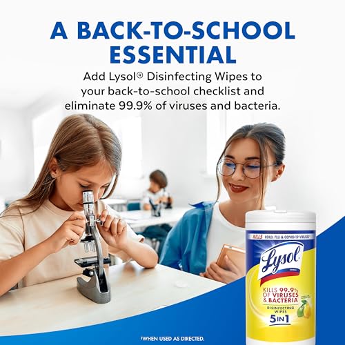 LYSOL Disinfecting Wipes, All Purpose Cleaner, Multi-Surface Antibacterial Cleaning Wipes, Household Cleaning Supplies, Dorm Essentials, Lemon & Lime Blossom Scent, 80 ct. (4 Pack)