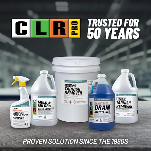 CLR PRO Heavy Duty Bleach-Free Mold & Mildew Stain Remover - Works on Tile, Wood, Concrete, Glass, and More, 1 Gallon Bottle