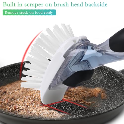 New Brush Refills for OXO New Soap Dispensing Dish Brush - 4 Pack Dish Brush Cleaning Soap Dispensing Head Replacement for Scrubber