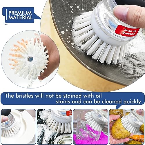 Palm Brush Refills for OXO Soap Dispensing Dish Brush - 4 Pack Cleaning Replacement Brush Head for OXO Palm Brush(White)