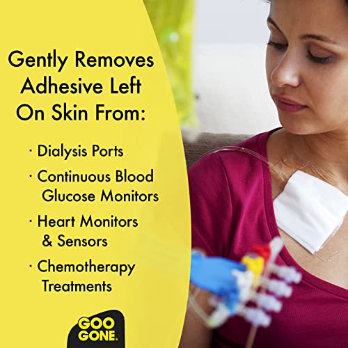 Goo Gone Skin Adhesive Remover - Safe and Pain Free Removal for Sticky Residue From Continuous Glucose Monitors, KT Tape, Medical Tape, Heart Rate Monitors, Insulin Pumps, 8 oz.