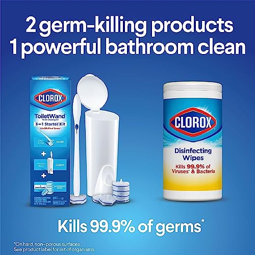 Clorox ToiletWand Toilet Cleaning Refills, Spring Cleaning Essential, Disinfecting Scrubbing Pads, Rainforest Rush, 30 Count