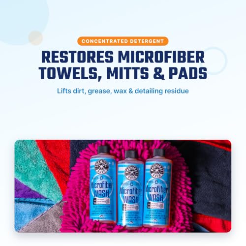 Chemical Guys Microfiber Cleaning Cloth and Car Wash Towel Detergent - Concentrated Cleaner for Towels, Microfiber Cloths, and Pads - Removes Dirt, Wax, Grease, Stains, Orange Scent - 16 oz