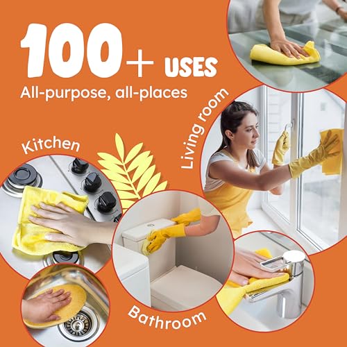 Originally Yellow Lemon Vinegar All Purpose Cleaning Spray | Distilled Cleaning Vinegar | Plant-Derived All Purpose Cleaner | Living Room, Bathroom, & Kitchen | 3 Pack