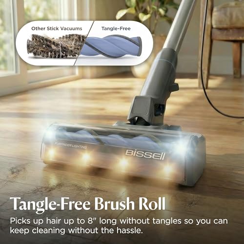 Bissell PowerClean FurFinder Corded Stick Vacuum, Tangle-Free Brush Roll, 30-Foot Power Cord, Self-Standing, HEPA Filtration, Bright Headlights, 4282K