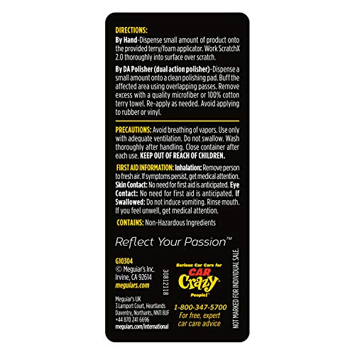 Meguiar's Quik Eraser Kit, Car Scratch Remover for Repairing Surface Blemishes, Car Scratch Repair Kit with ScratchX, Drill-Mounted Pad, and Microfiber Towel, 4 Count