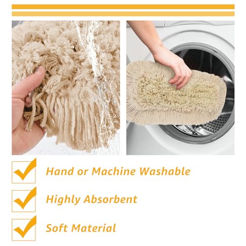 YAYODS 3 Pack Dust Mop Replacement Head, 36'' Dust Mops for Floor Cleaning Replacement Reusable Industrial Cotton Dust Mop Refill for Hardwood Floors, Ceramic, Marble, Tile
