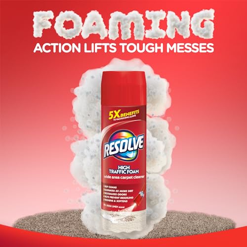 Resolve High Traffic Carpet Foam Cleaner, Carpet Cleaner, Cleans Freshens Softens & Removes Stains, 22 oz Can