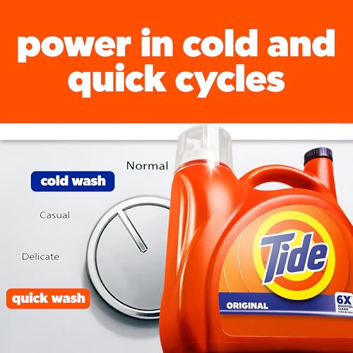 Tide Liquid Laundry Detergent, Original Scent, 125 fl oz, 100 Loads, Boosted Clean Even in Cold Water with Concentrated Washing Soap