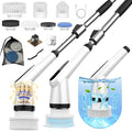Dreazu Electric Spin Scrubber, 12-in-1 Shower Scrubber & Retractable Long Handle, 44 lbs High-Torque & Variable Speed Shower Cleaning Brush for Bathroom,Toilet, Bathtub, Kitchen, Tile Floors, Car
