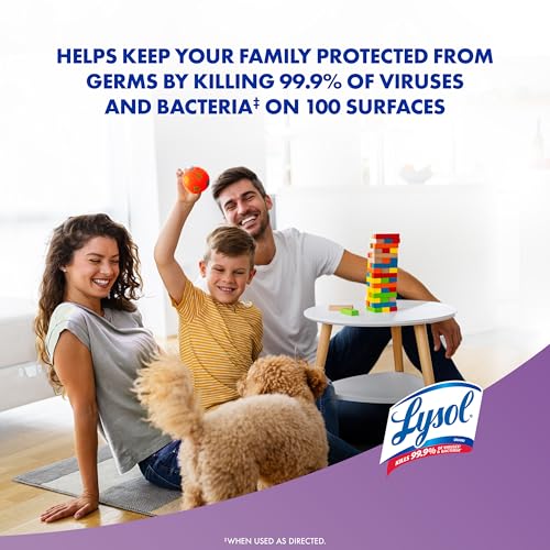 Lysol Disinfectant Spray, Household Cleaning Supplies, Disinfecting Multi-Purpose Room Spray, Antibacterial Sanitizer, Deodorizer, Kills Hantavirus, Lavender & Cotton Blossom, 19 Fl Oz (Pack of 2)