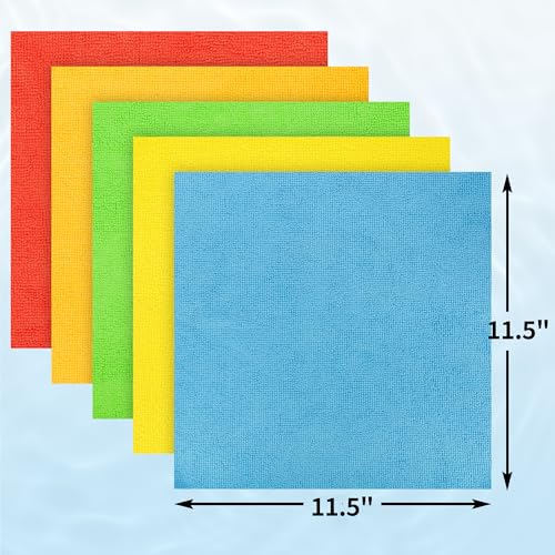 HOMERHYME Microfiber Cleaning Cloth, 100 Pack Cleaning Rags Microfiber Towel Bulk Absorbent Lint-Free Wash Cloths, All-Purpose Shop Towels for Cars, Automotive, Garage, Home & Kitchen 11.5"*11.5"