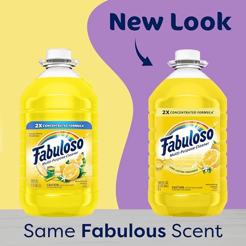 Fabuloso 2X Multi-Purpose Cleaner, No Rinse Floor Cleaner, Long-Lasting Freshness, Refreshing Lemon Scent, 169 fl oz