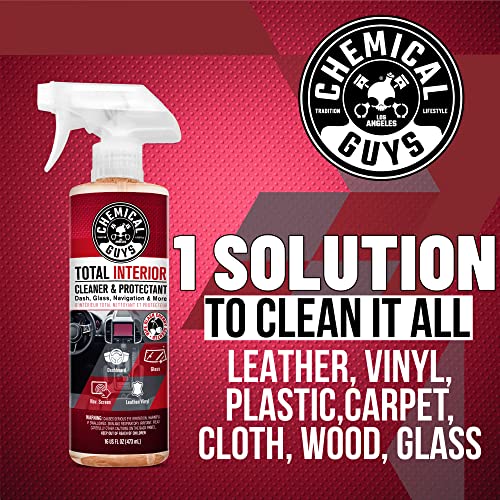 Chemical Guys Total Interior Cleaner & Protectant - Black Cherry, Car Cleaning Spray, Cleans and Protects Leather, Vinyl, Plastic, Rubber, and Glass, Safe for Trucks, SUVs, Jeeps, RVs & More - 16 oz