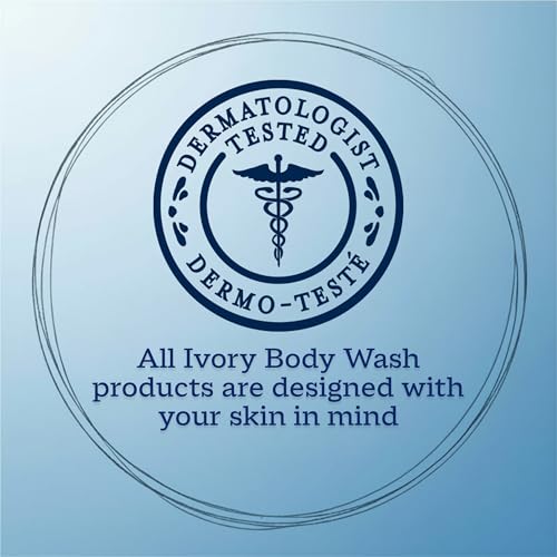 Ivory Body Wash, Designed for the Whole Family, Gentle Formula, Free of Dyes Heavy Perfumes Parabens Phthalates & Silicones, for Sensitive Skin, Designed for Skin's pH, Original Scent, 35 oz
