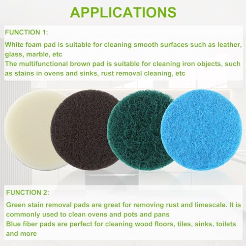 EPLZON 16pcs Electric Cleaning Brush Pad Set 4 Foam Pads 4 Kitchen Mats 4 Performance Pads 4 Microfibre Pads fit for Dremel Versa Cleaning Brush