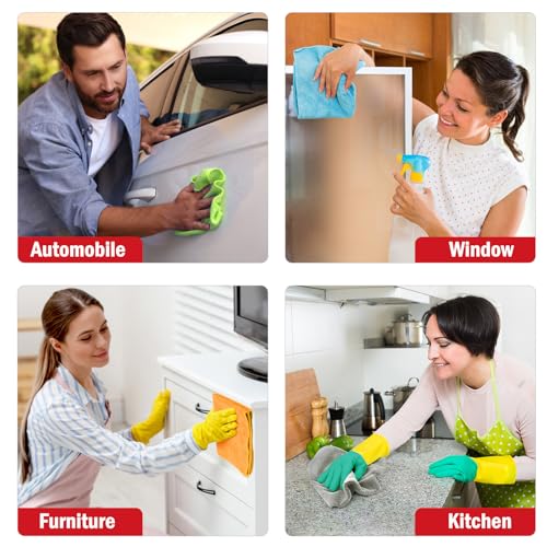 AIDEA Microfiber Cleaning Cloth 24 Pack, Microfiber Towels for Cars, Soft & Absorbent Cleaning Rags, Premium Lint Free Shop Towels for House, Kitchen, Car, 12inx16in
