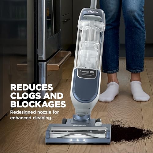 Shark Freestyle Max Cordless Upright Vacuum | Multi-Surface Cleaning, Lightweight, Easy Maintenance | Large Dust Cup, 2-Speed Brushroll, LED Headlights | Nordic Blue | SV2002