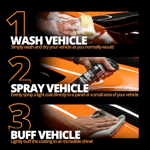 CERAKOTE® Platinum Rapid Ceramic Paint Sealant Spray - 14 oz. - 50 Wash Rating - Maximum Gloss & Shine – Extremely Hydrophobic – Unmatched Slickness - Ceramic Spray Coating
