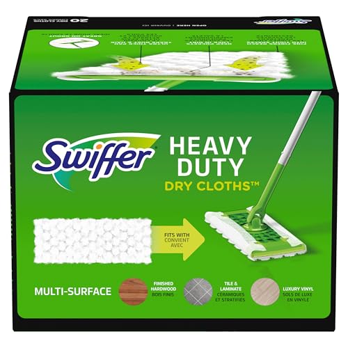 Swiffer Sweeper Heavy Duty Dry Multi-Surface Cloth Refills for Floor Sweeping and Cleaning, 20 count (2 Pack)